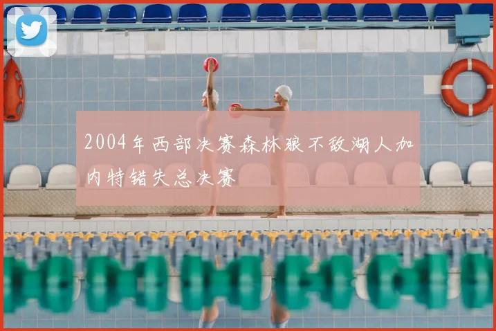 2004年西部决赛森林狼不敌湖人加内特错失总决赛