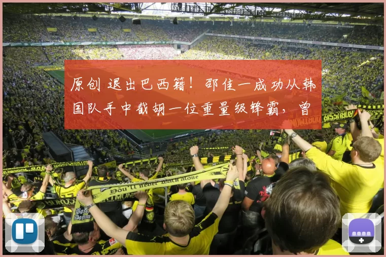 原创 退出巴西籍！邵佳一成功从韩国队手中截胡一位重量级锋霸，曾是多特队金靴